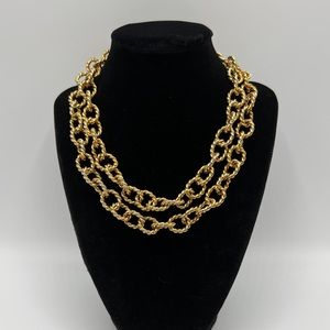 Twisted Rope Chain Link Gold Necklace